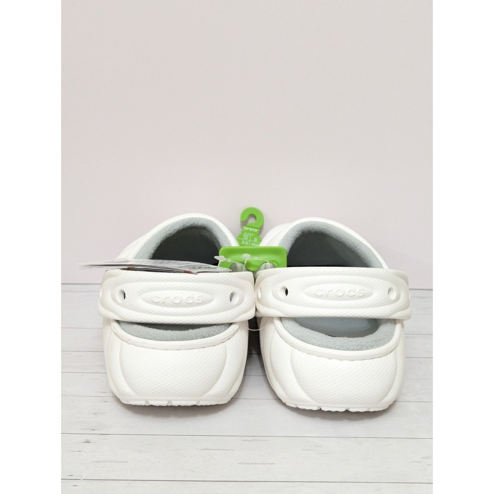 Adult Crocs Classic Lined Overpuff Clog Size W-8 M-6 WHITE Warm Slip On Slippers - Picture 8 of 12